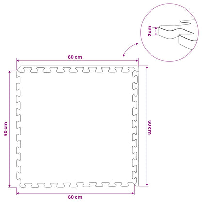 Floor Mats 6 pcs Blue 2.16 m² EVA Foam