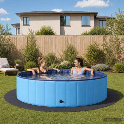 Pool Ground Mat 16 pcs Ø 235 cm Round EVA Foam Black