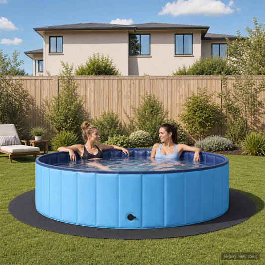 Pool Ground Mat 16 pcs Ø 235 cm Round EVA Foam Black
