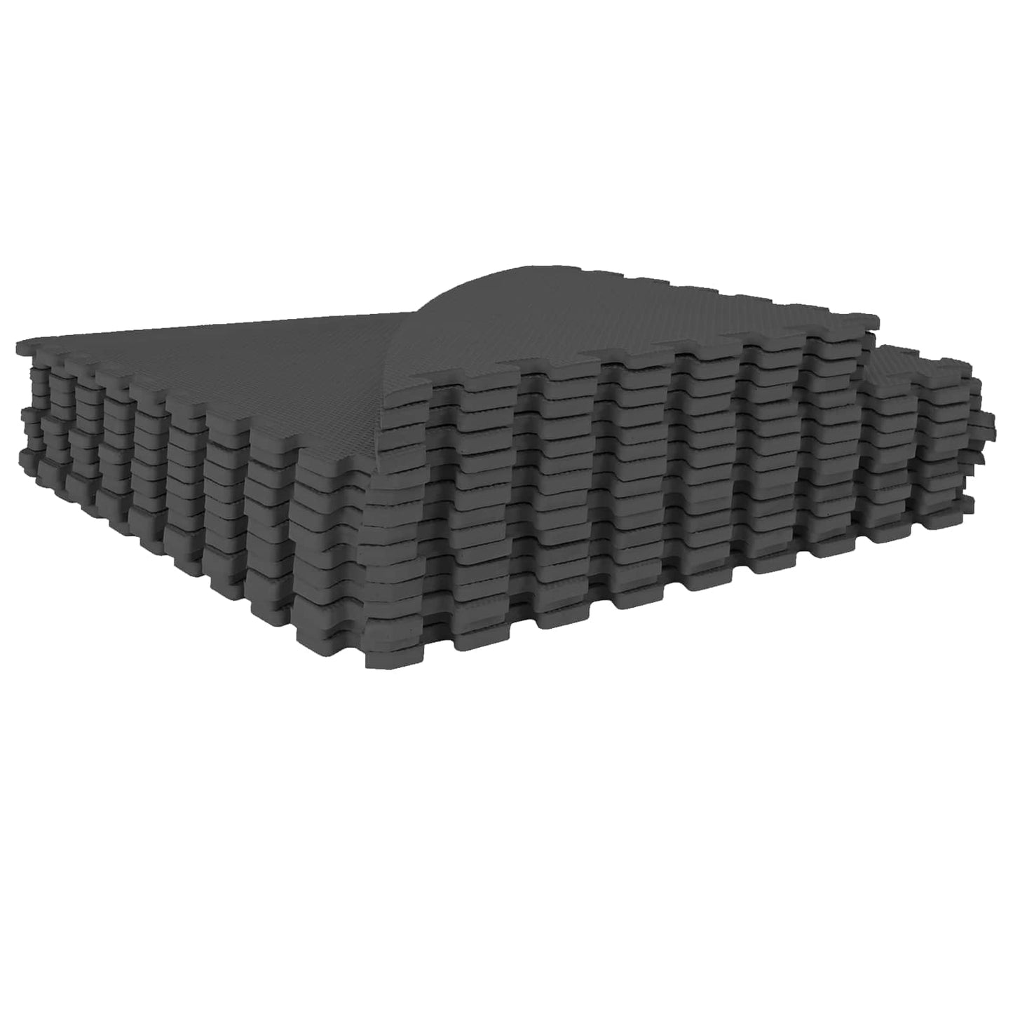 Pool Ground Mat 16 pcs Ø 235 cm Round EVA Foam Black