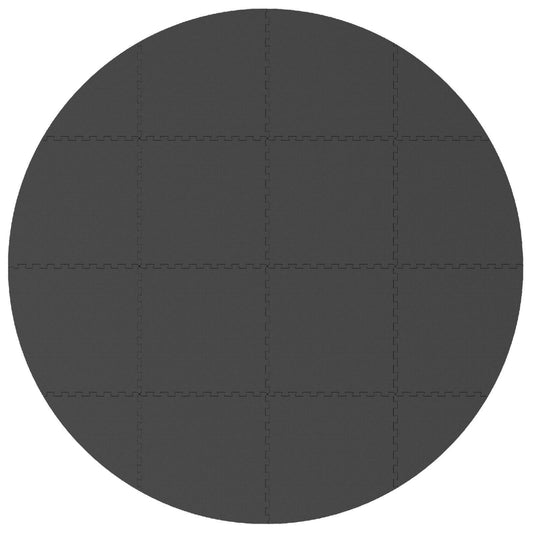 Pool Ground Mat 16 pcs Ø 235 cm Round EVA Foam Black