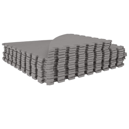 Pool Ground Mat 16 pcs Ø 235 cm Round EVA Foam Grey