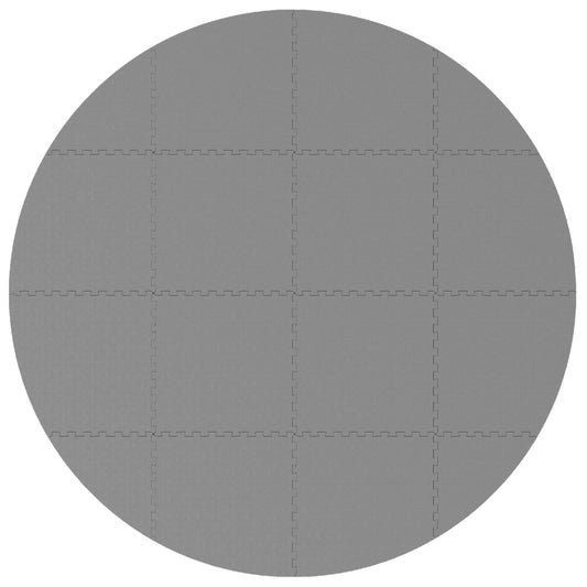 Pool Ground Mat 16 pcs Ø 235 cm Round EVA Foam Grey