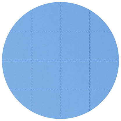 Pool Ground Mat 16 pcs Ø 235 cm Round EVA Foam Blue