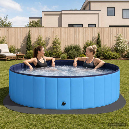 Pool Ground Mat 25 pcs Ø 292 cm Round EVA Foam Black