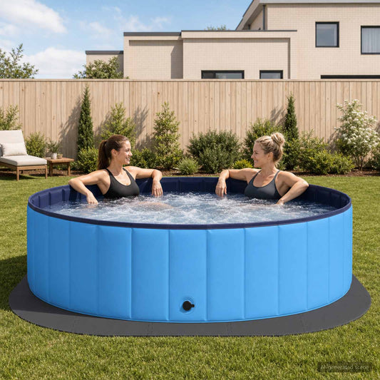 Pool Ground Mat 25 pcs Ø 292 cm Round EVA Foam Black