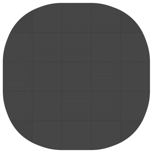 Pool Ground Mat 25 pcs Ø 292 cm Round EVA Foam Black