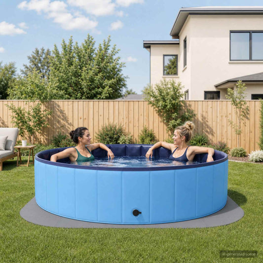 Pool Ground Mat 25 pcs Ø 292 cm Round EVA Foam Grey