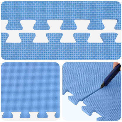 Pool Ground Mat 25 pcs Ø 292 cm Round EVA Foam Blue