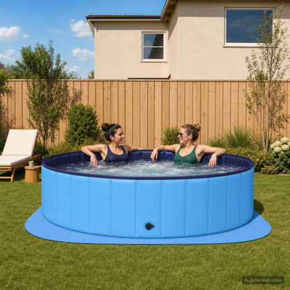 Pool Ground Mat 25 pcs Ø 292 cm Round EVA Foam Blue