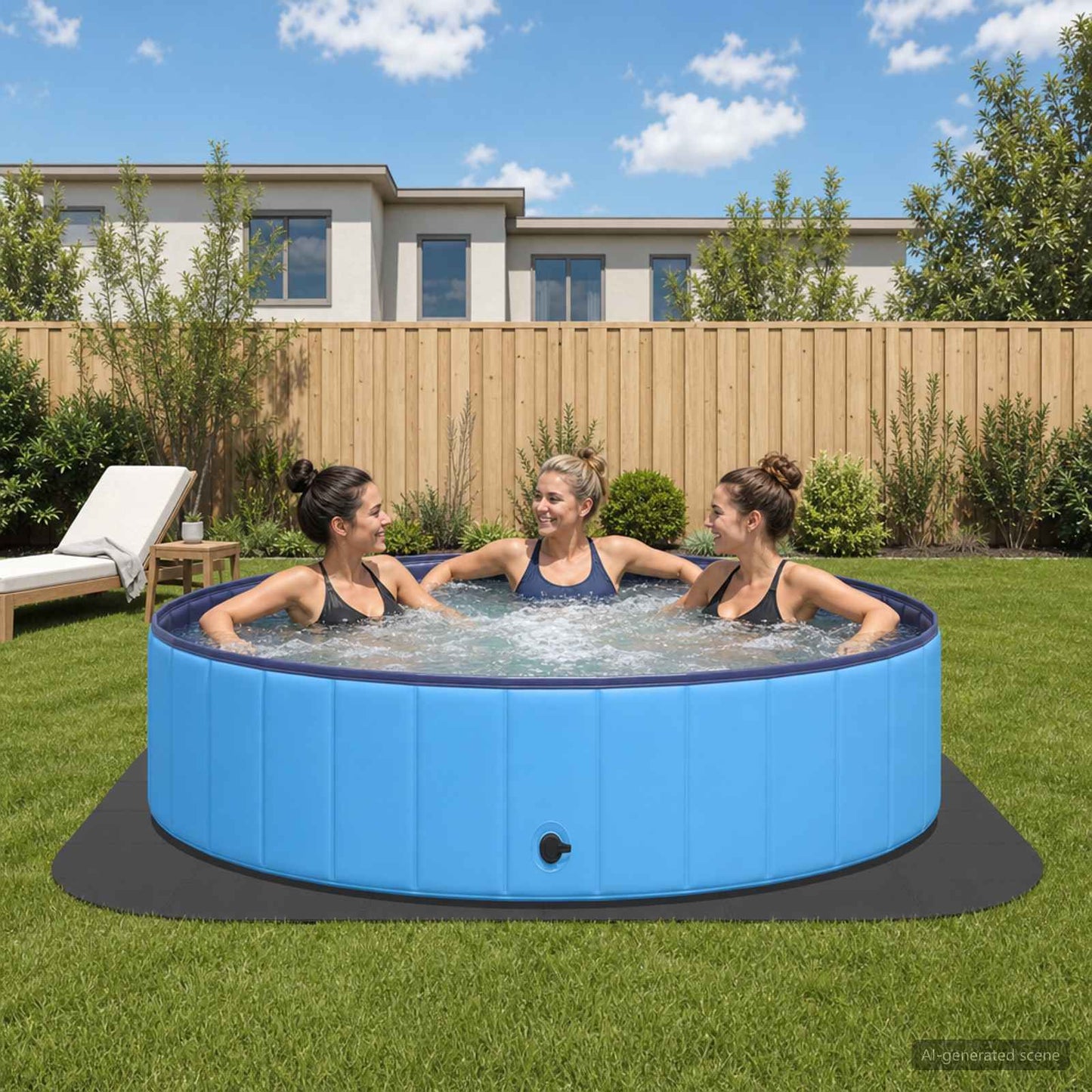 Pool Ground Mat 36 pcs Ø 350 cm Round EVA Foam Black