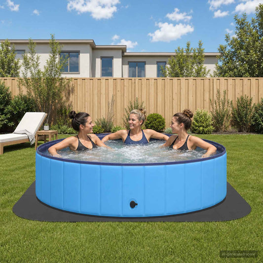 Pool Ground Mat 36 pcs Ø 350 cm Round EVA Foam Black