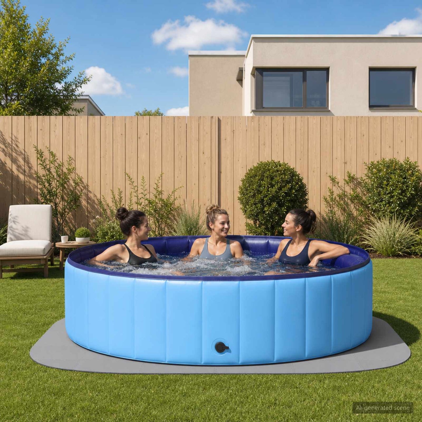 Pool Ground Mat 36 pcs Ø 350 cm Round EVA Foam Grey