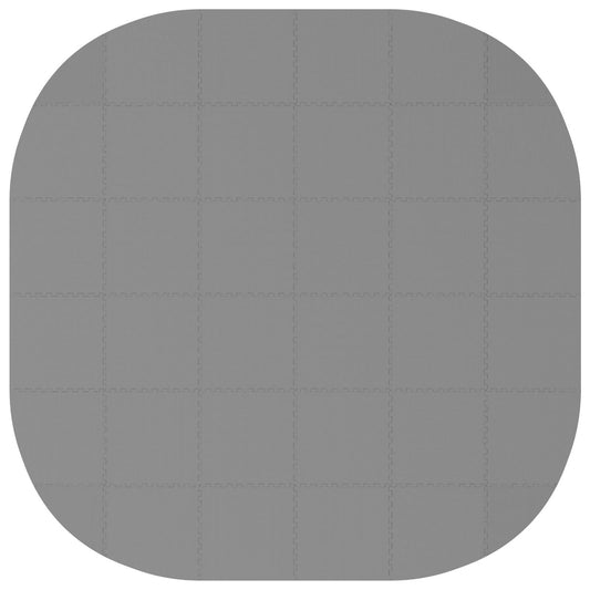 Pool Ground Mat 36 pcs Ø 350 cm Round EVA Foam Grey