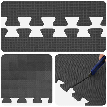 Pool Ground Mat 49 pcs Ø 408 cm Round EVA Foam Black