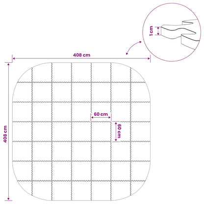 Pool Ground Mat 49 pcs Ø 408 cm Round EVA Foam Black