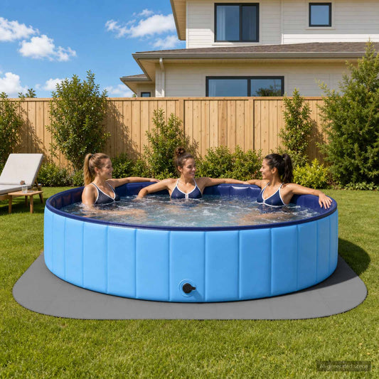 Pool Ground Mat 49 pcs Ø 408 cm Round EVA Foam Grey