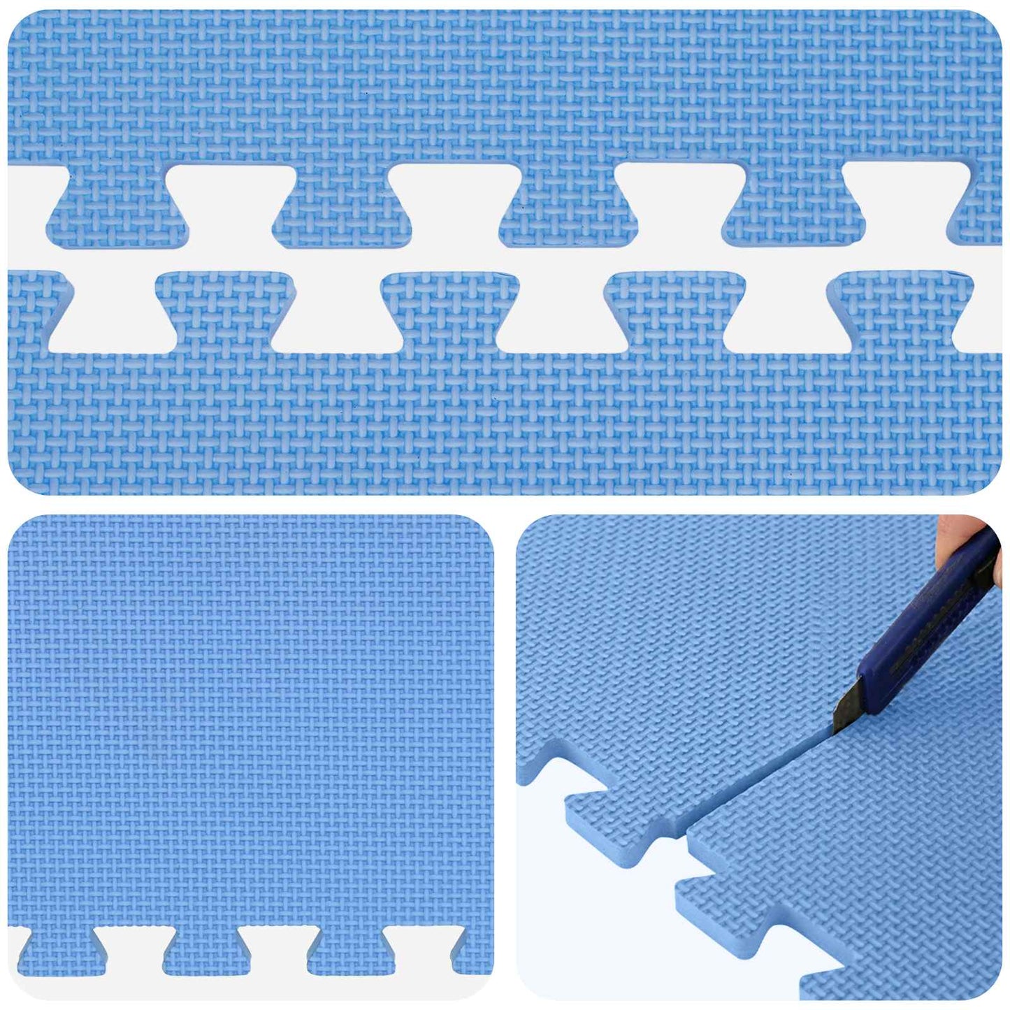 Pool Ground Mat 49 pcs Ø 408 cm Round EVA Foam Blue