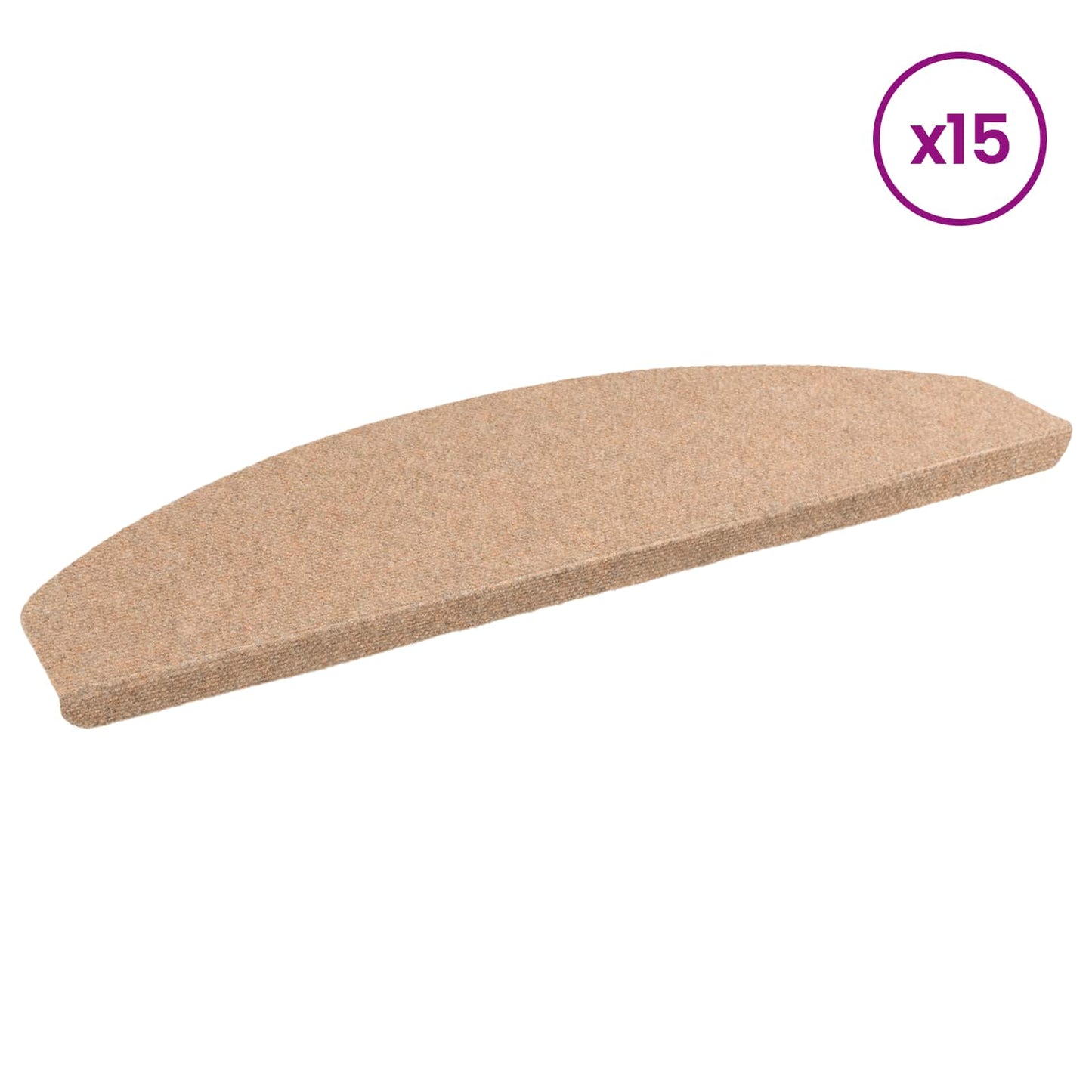 Self-adhesive Stair Mats 15 pcs Beige 80 x 28 x 3.5 cm
