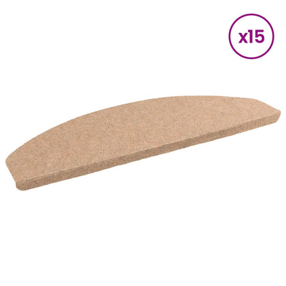 Self-adhesive Stair Mats 15 pcs Beige 80 x 28 x 3.5 cm