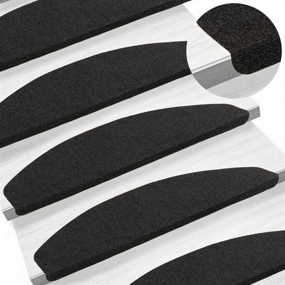 Self-adhesive Stair Mats 15 pcs Anthracite 80 x 28 x 3.5 cm