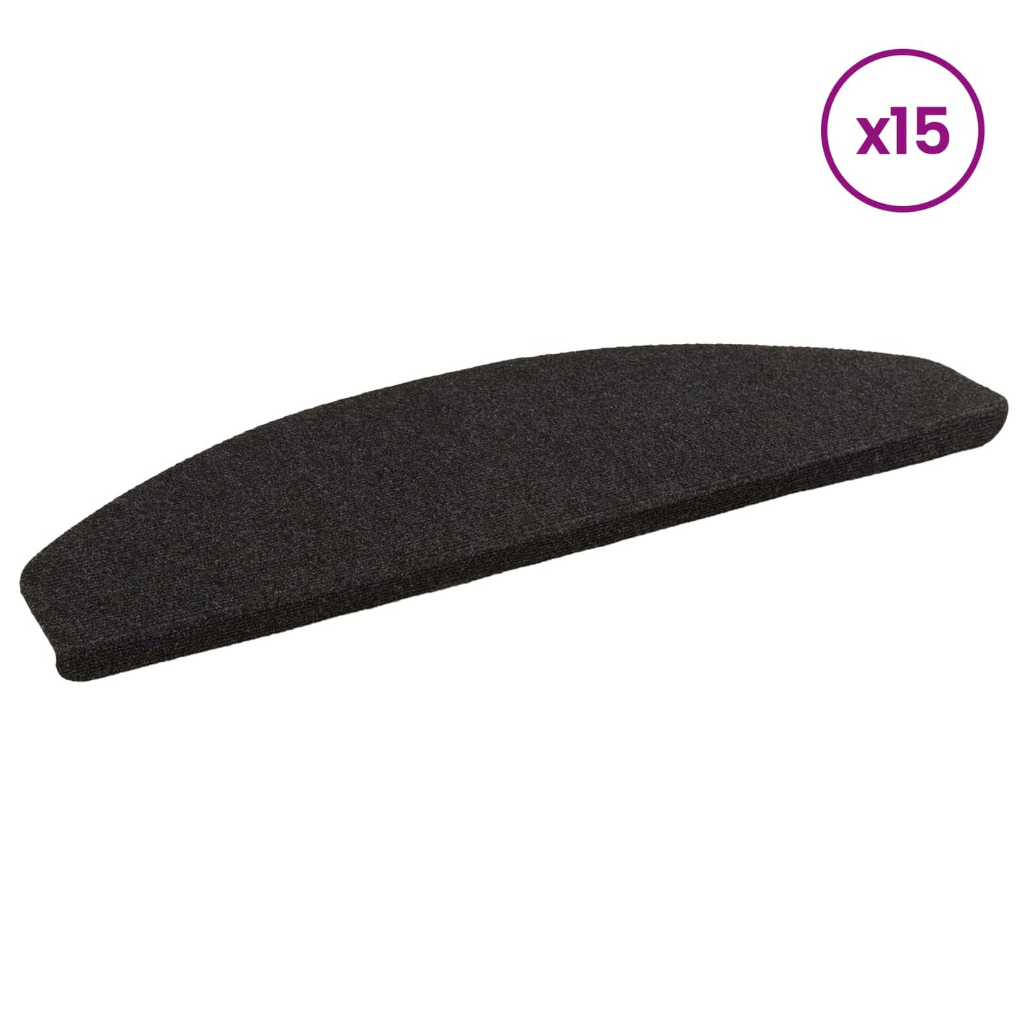 Self-adhesive Stair Mats 15 pcs Anthracite 80 x 28 x 3.5 cm