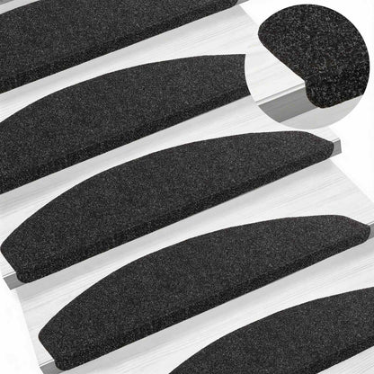 Self-adhesive Stair Mats 15 pcs Black 80 x 28 x 3.5 cm