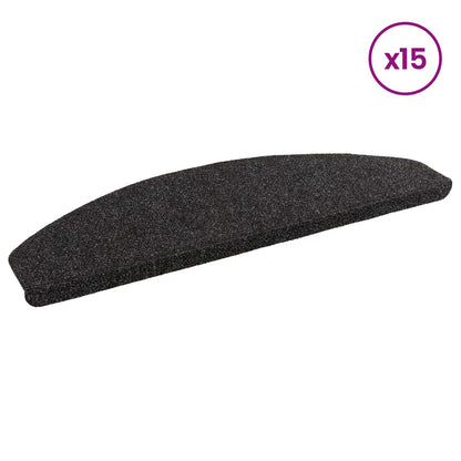 Self-adhesive Stair Mats 15 pcs Black 80 x 28 x 3.5 cm