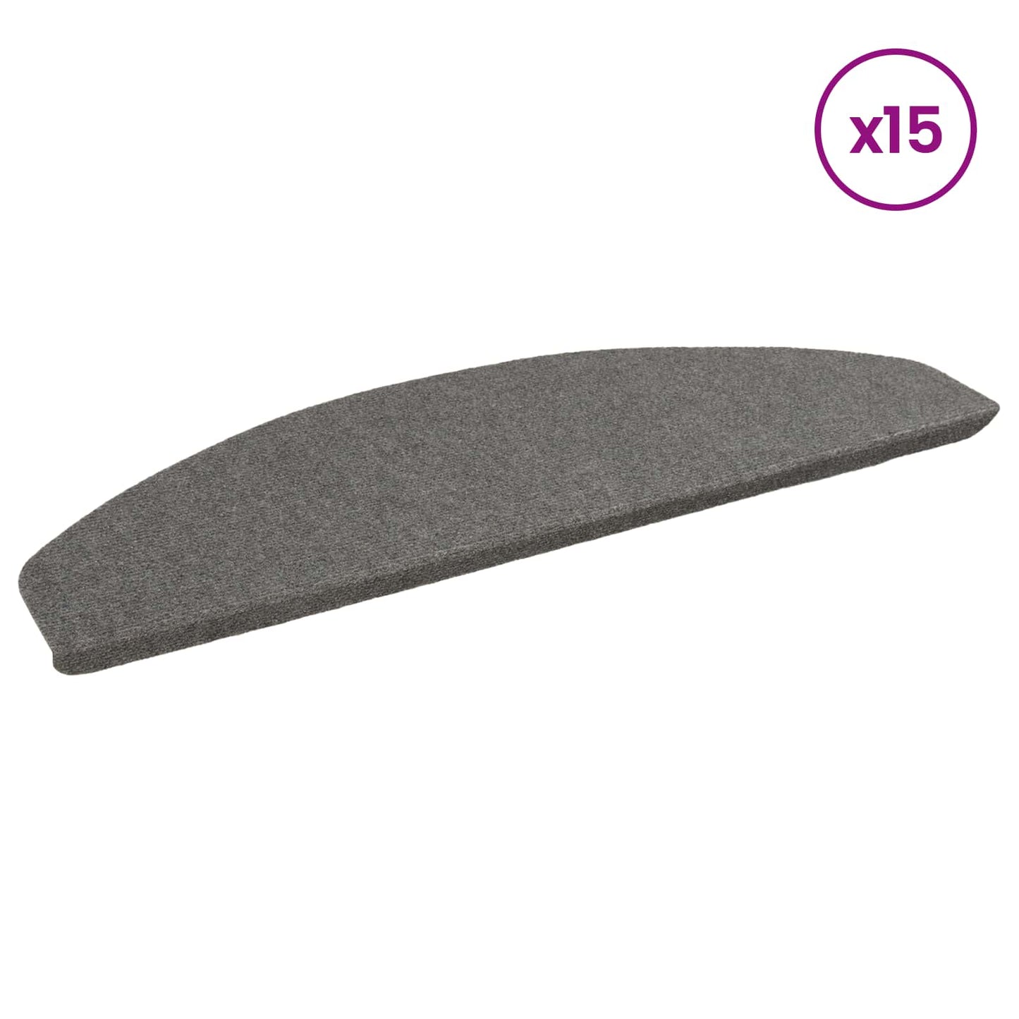 Self-adhesive Stair Mats 15 pcs Grey 80 x 28 x 3.5 cm
