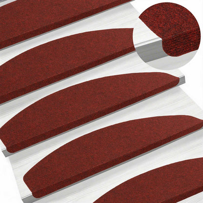 Self-adhesive Stair Mats 15 pcs Red 80 x 28 x 3.5 cm