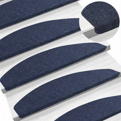 Self-adhesive Stair Mats 15 pcs Blue 80 x 28 x 3.5 cm