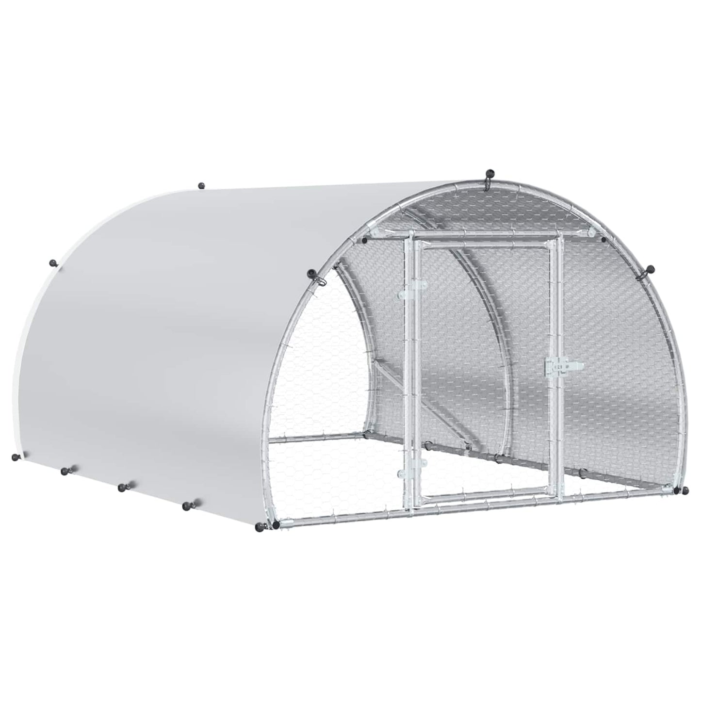Chicken Coop Silver 200 x 150 x 100 cm Galvanised Steel