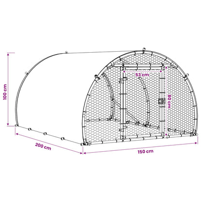 Chicken Coop Silver 200 x 150 x 100 cm Galvanised Steel