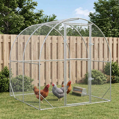 Chicken Coop Silver 200 x 200 x 200 cm Galvanised Steel