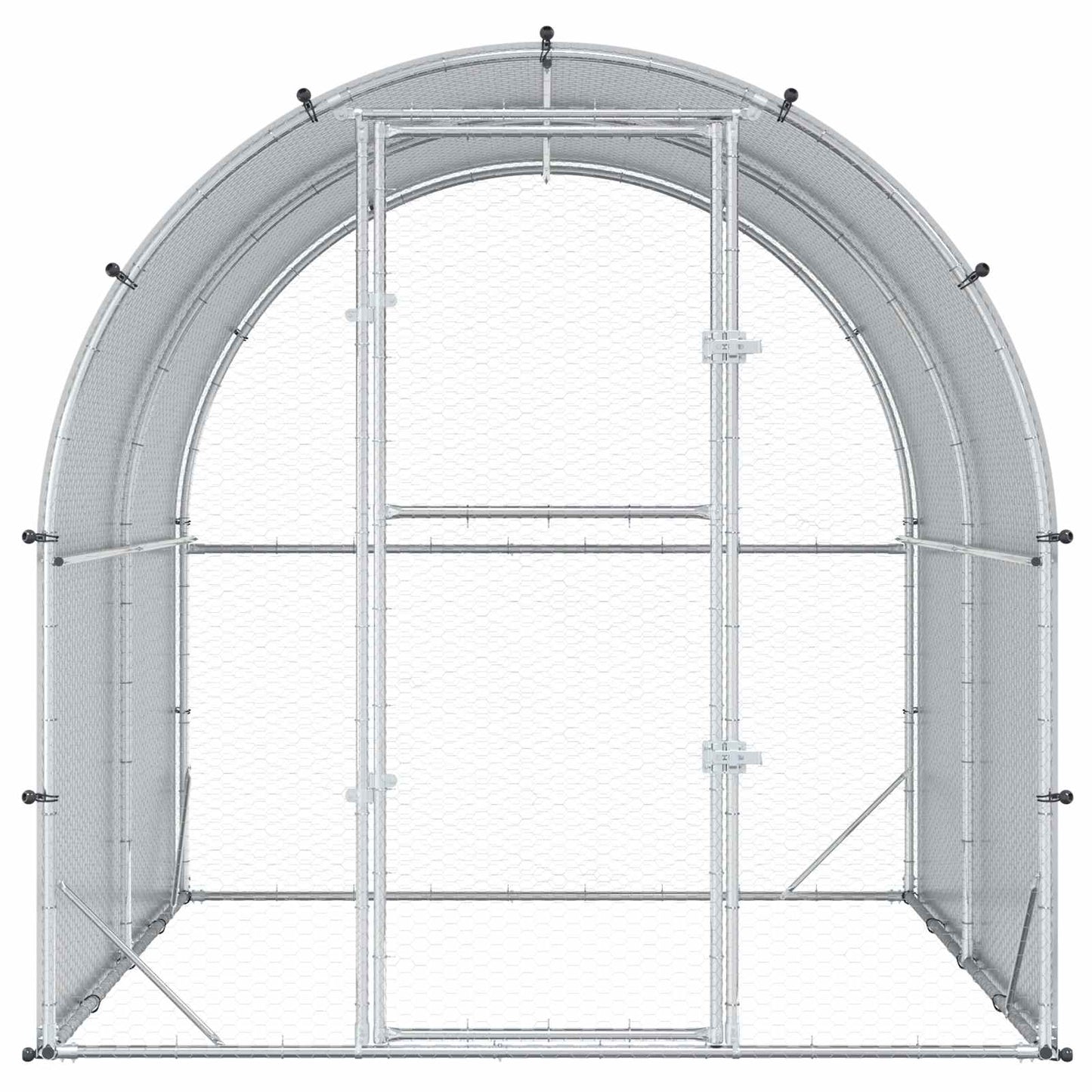 Chicken Coop Silver 200 x 200 x 200 cm Galvanised Steel