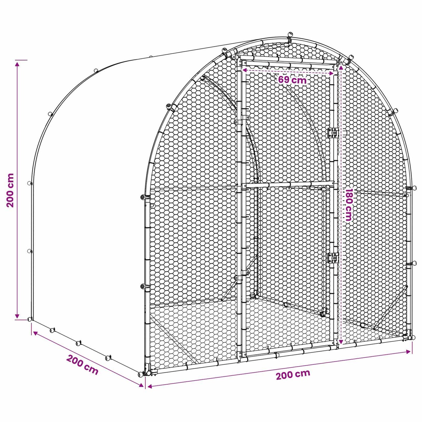 Chicken Coop Silver 200 x 200 x 200 cm Galvanised Steel