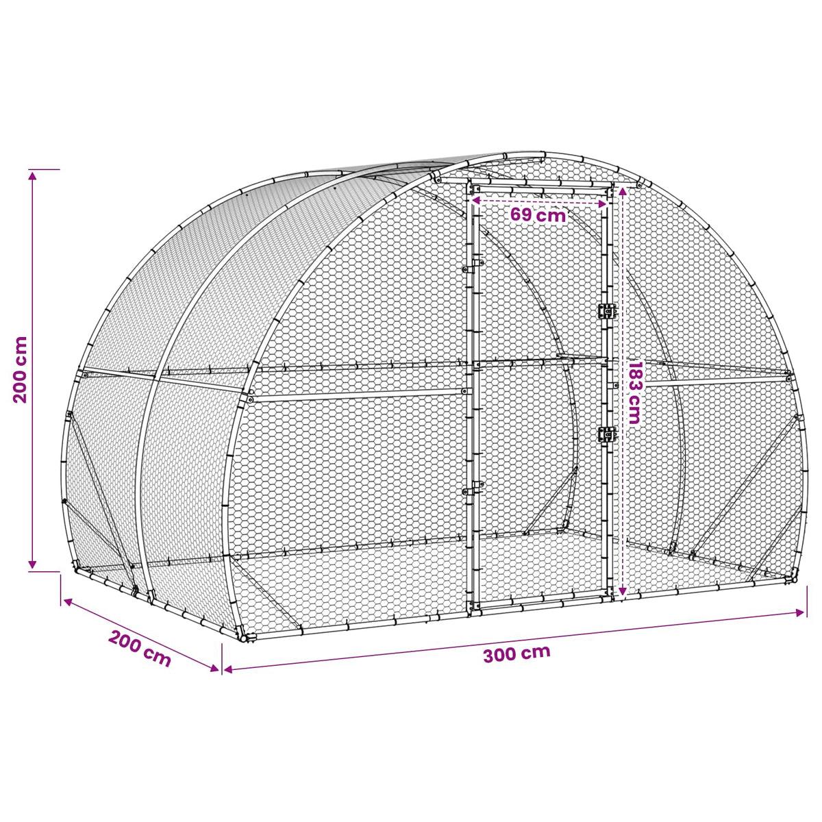 Chicken Coop Silver 200 x 300 x 200 cm Galvanised Steel