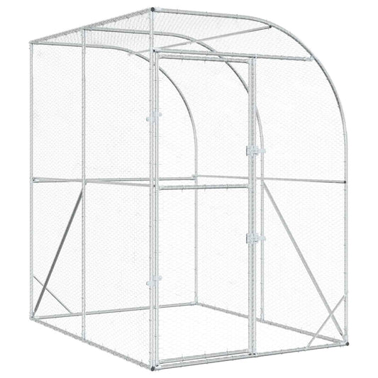 Chicken Coop Silver 200 x 100 x 215 cm Galvanised Steel