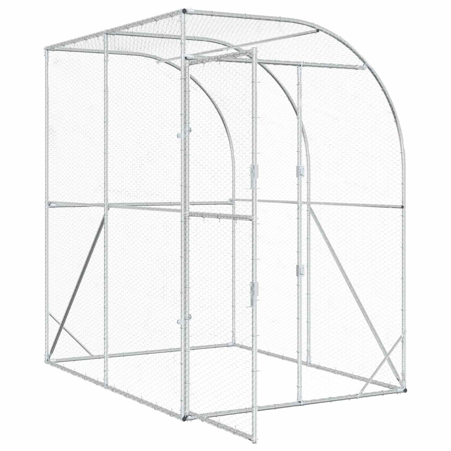 Chicken Coop Silver 200 x 100 x 215 cm Galvanised Steel