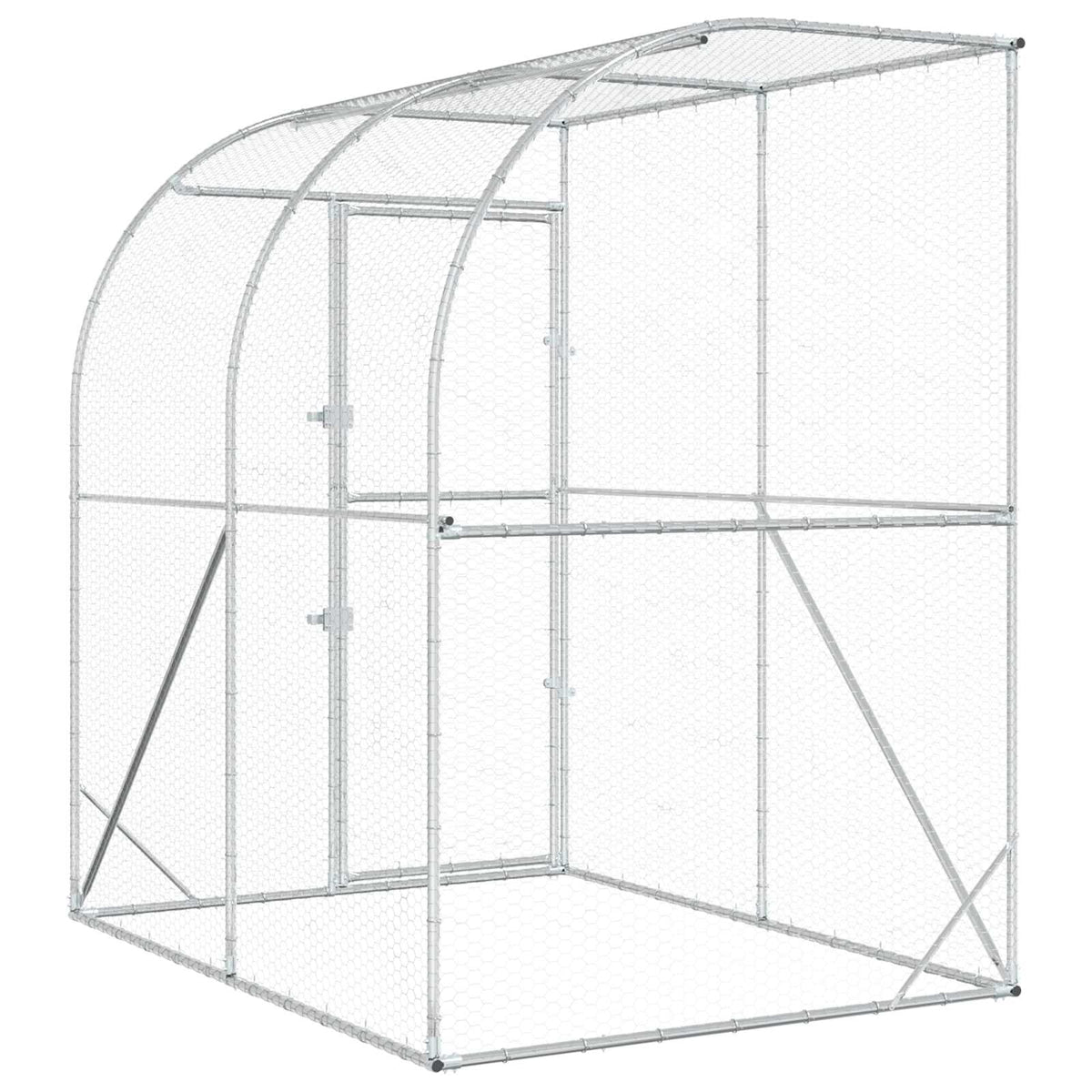 Chicken Coop Silver 200 x 100 x 215 cm Galvanised Steel