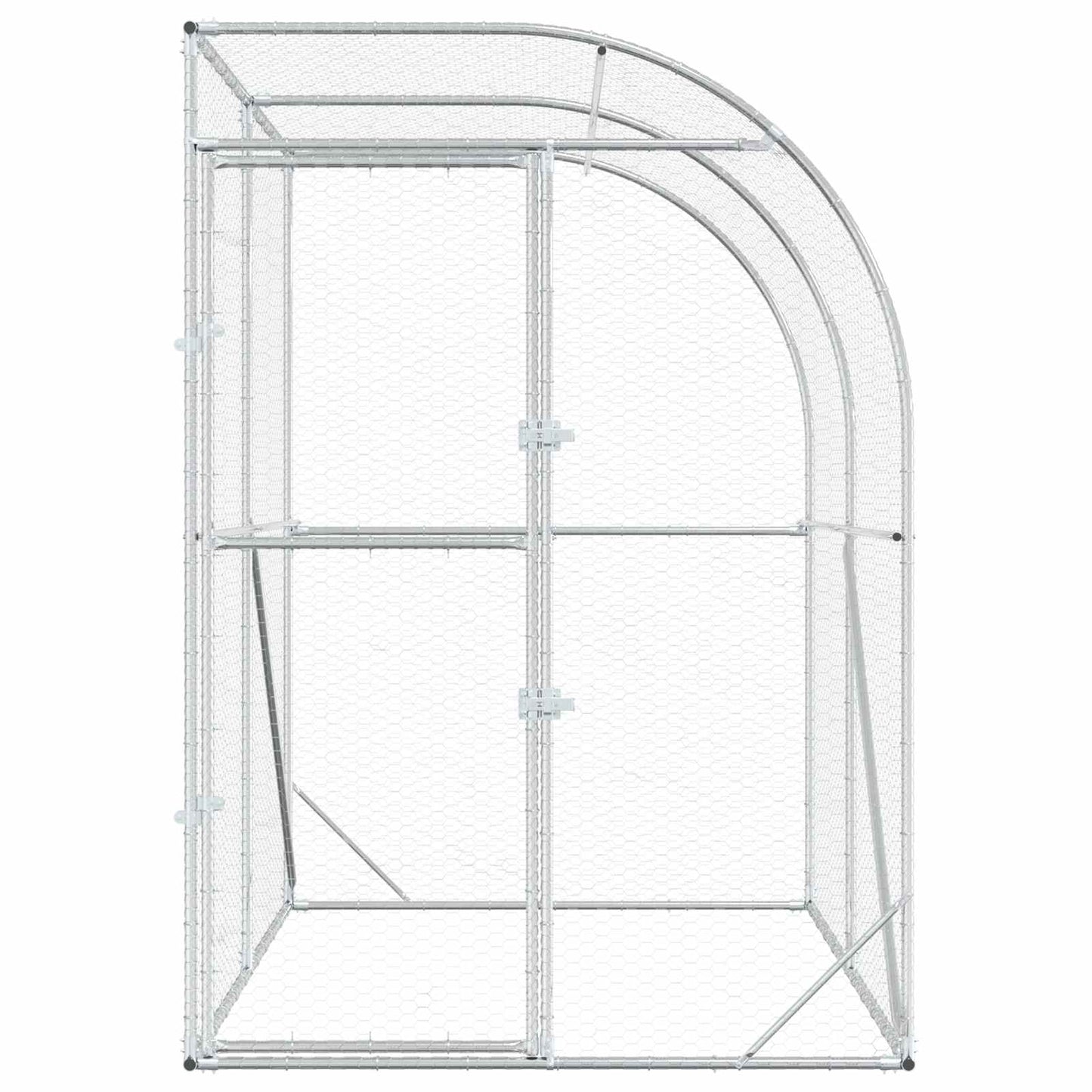 Chicken Coop Silver 200 x 100 x 215 cm Galvanised Steel