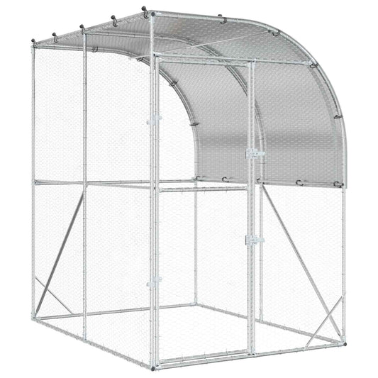 Chicken Coop Silver 200 x 100 x 215 cm Galvanised Steel