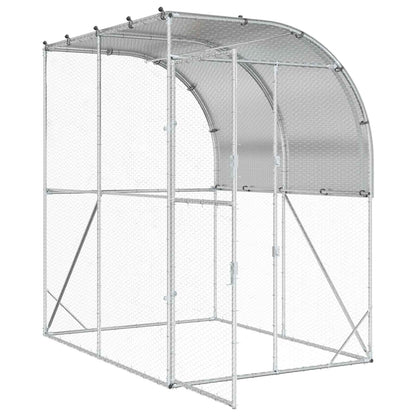Chicken Coop Silver 200 x 100 x 215 cm Galvanised Steel