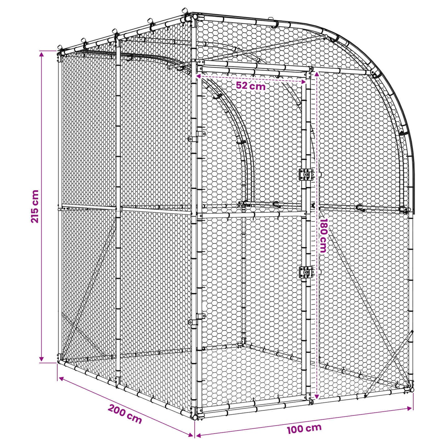 Chicken Coop Silver 200 x 100 x 215 cm Galvanised Steel