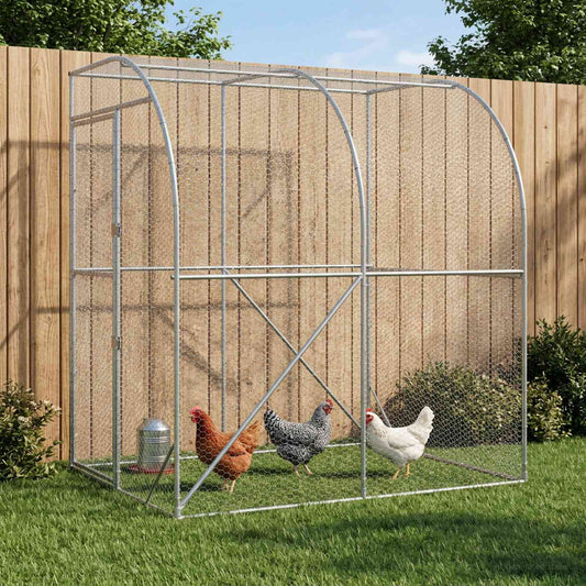 Chicken Coop Silver 200 x 150 x 215 cm Galvanised Steel