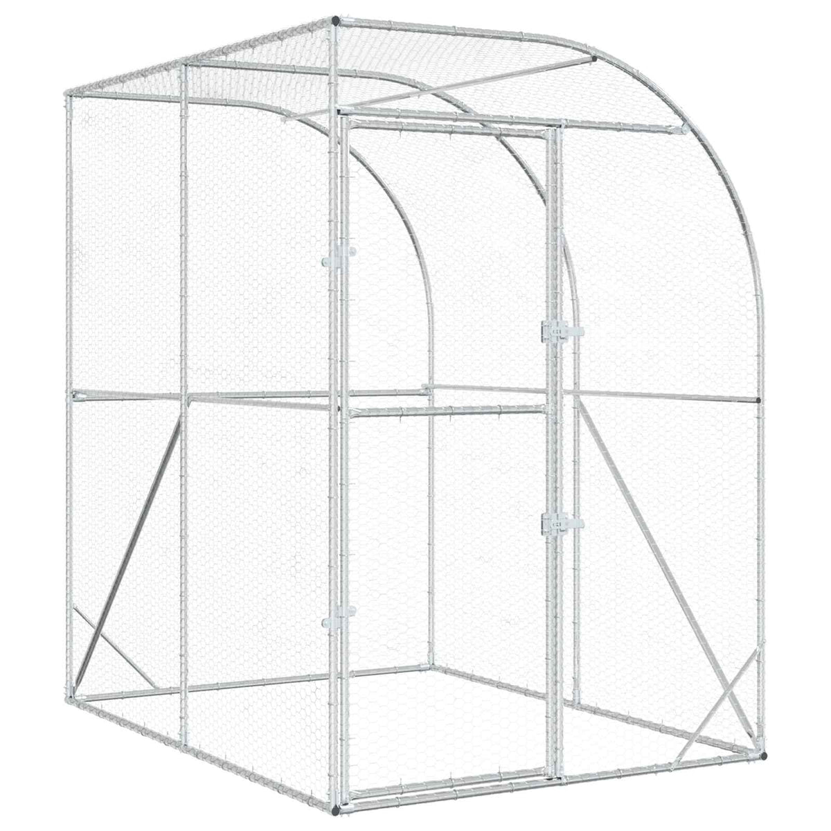 Chicken Coop Silver 200 x 150 x 215 cm Galvanised Steel