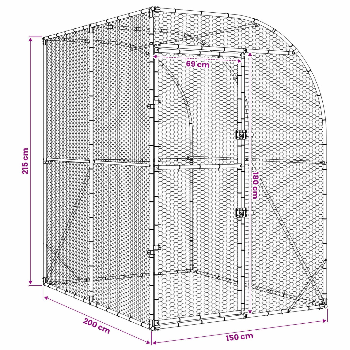 Chicken Coop Silver 200 x 150 x 215 cm Galvanised Steel