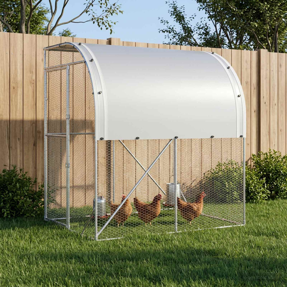 Chicken Coop Silver 200 x 150 x 215 cm Galvanised Steel