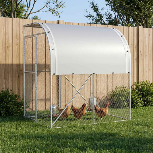 Chicken Coop Silver 200 x 150 x 215 cm Galvanised Steel