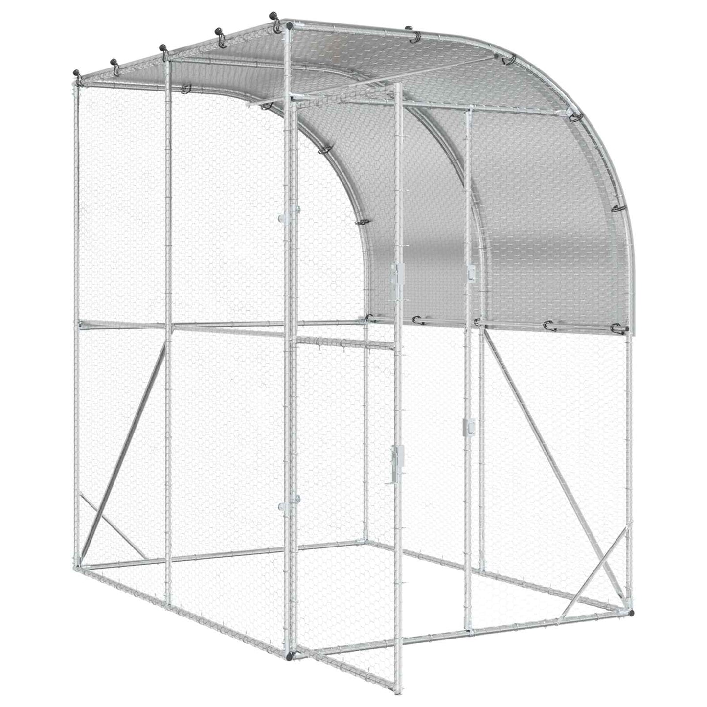 Chicken Coop Silver 200 x 150 x 215 cm Galvanised Steel